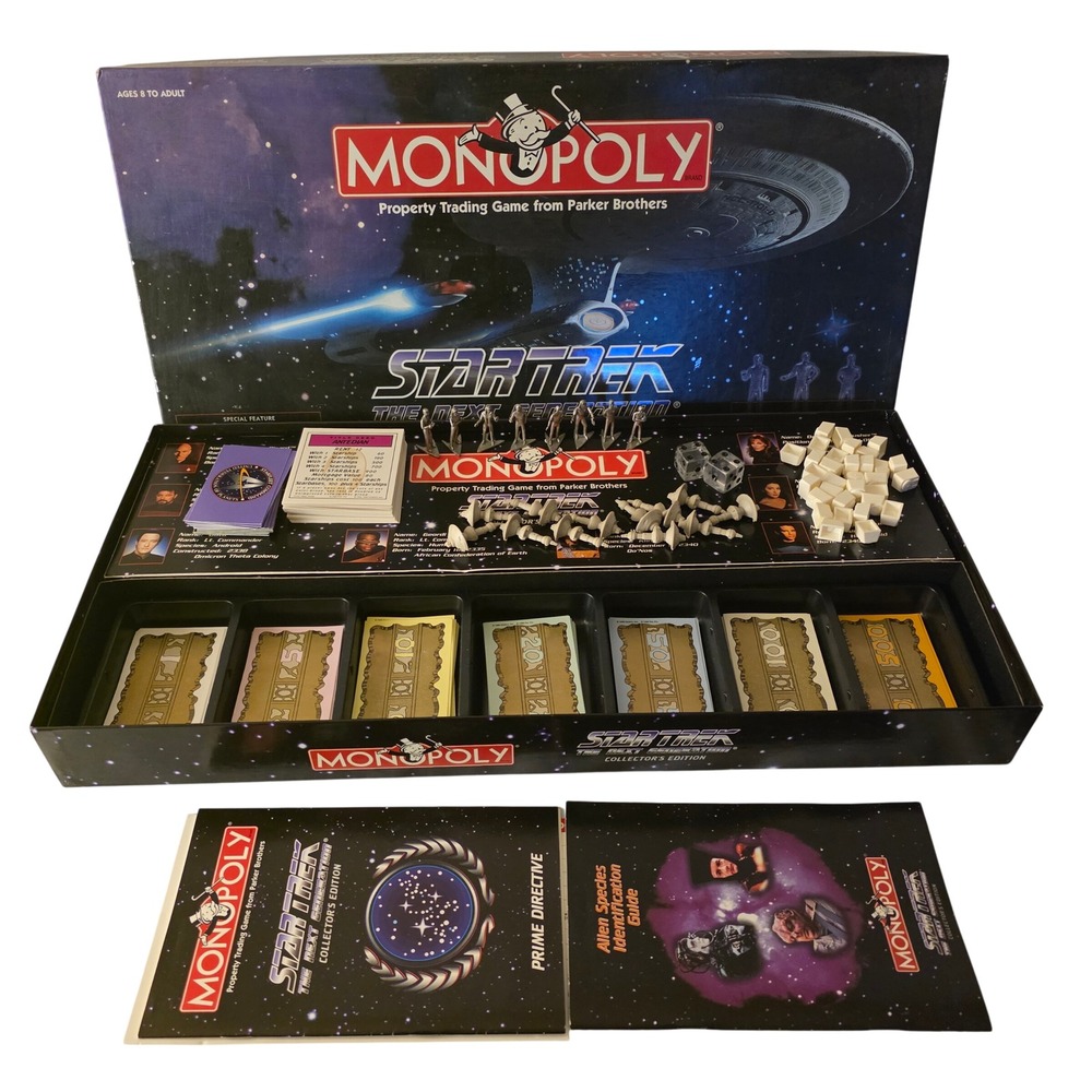 Monopoly Star Trek The Next Generation Collector's Edition 1998 Complete w/ COA